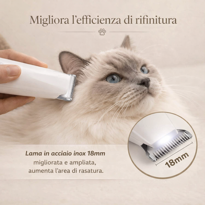 Tagliapeli professionale per gatti Pet Atelier con lama in acciaio inox da 18 mm, ideale per rifinitura precisa del pelo e toelettatura delicata su gatti a pelo lungo.