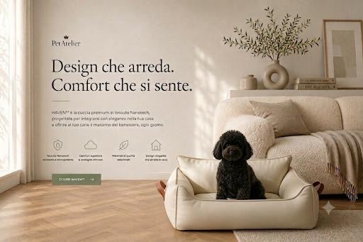 HAVEN™ | Cuccia Premium in Tessuto Nanotech per Cani