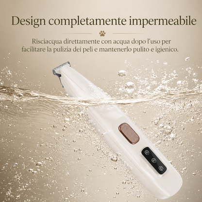 Tagliapeli impermeabile per cani e gatti Pet Atelier immerso in acqua, tosatrice professionale waterproof facile da pulire con design elegante e tecnologia resistente all’acqua.
